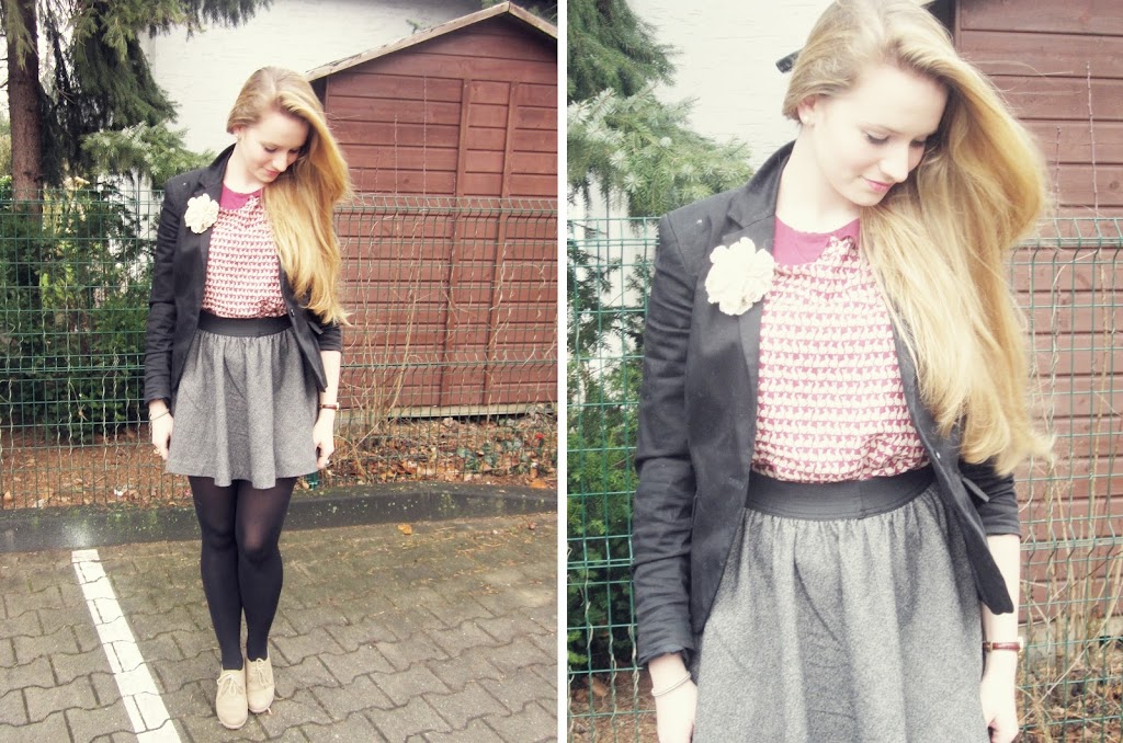 Outfit Hamburg Blogger Lifestyle Fashion Pinkes Shirt Grauer Rock 3