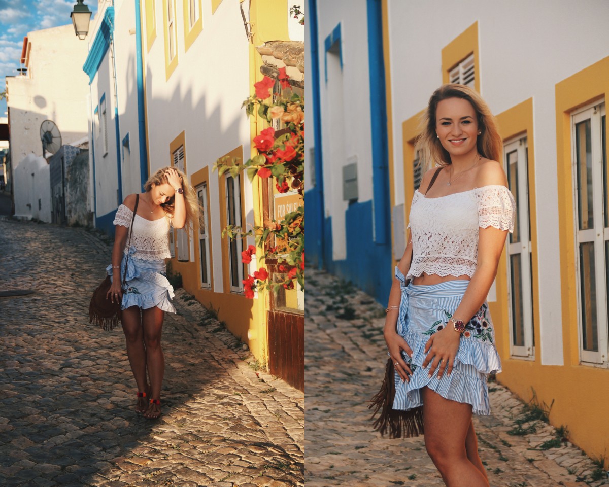 Blogger Mrs.Brightside Rosavivi Lissabon Portugal Travel Outfit Look Summer Sommer White Lace Skirt Zara Rock Portimao 11