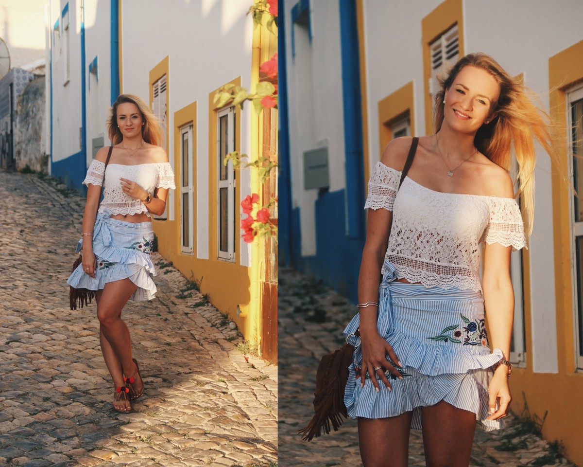 Blogger Mrs.Brightside Rosavivi Lissabon Portugal Travel Outfit Look Summer Sommer White Lace Skirt Zara Rock Portimao 11
