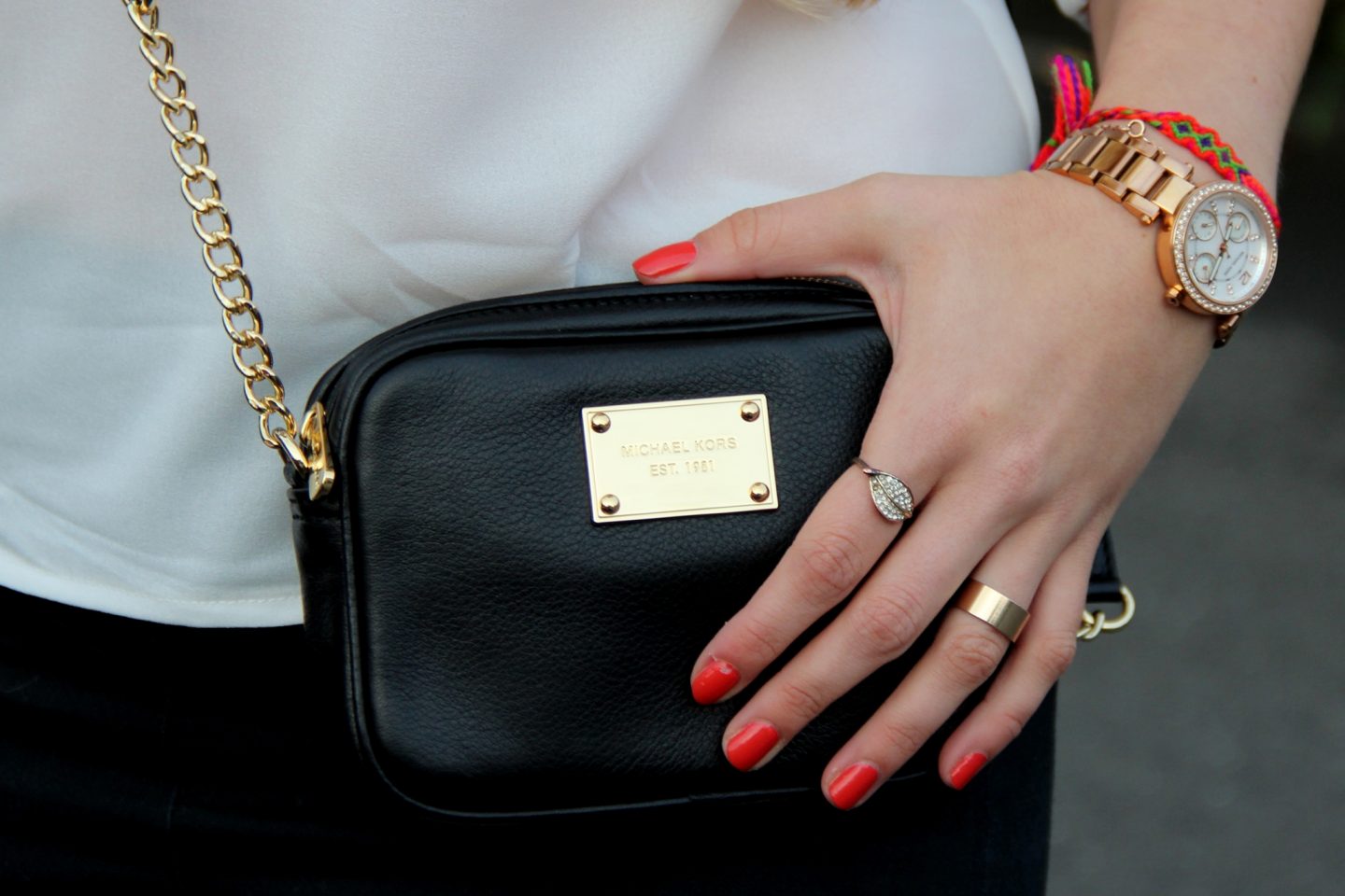 Outfit: Michael Kors Jet Set Crossbody Bag