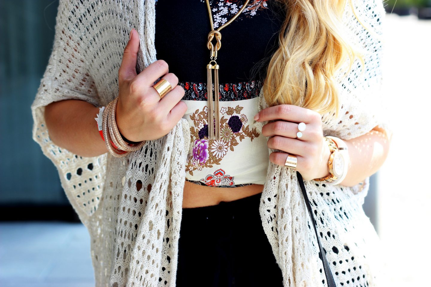 Outfit: Palazzo Pants & Maxi Crochet Vest